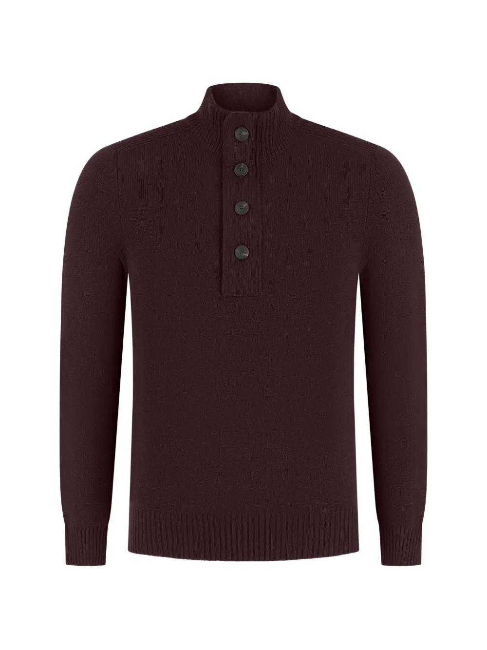 Gran Sasso button-up high-neck polo shirt - Rosso