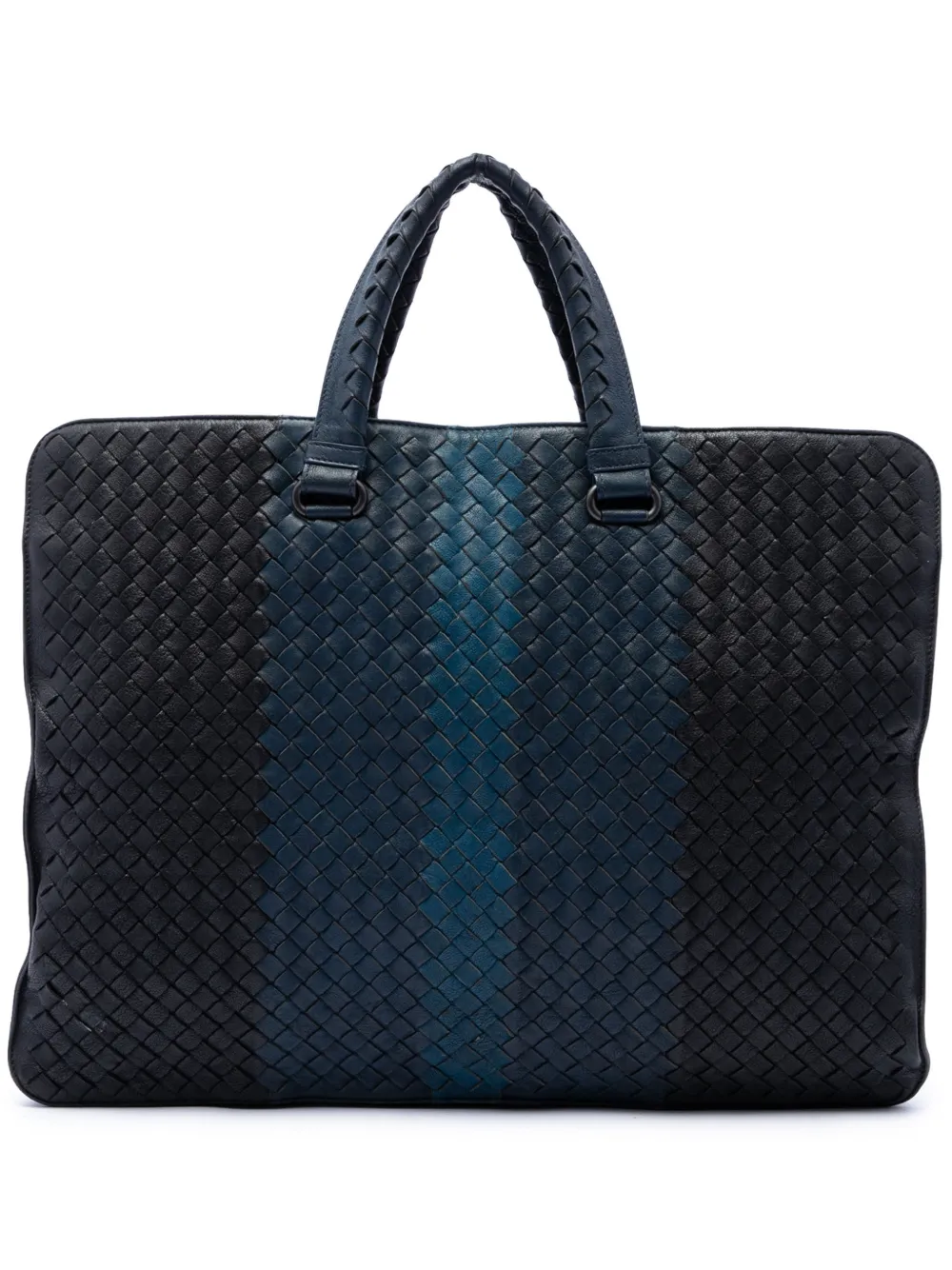 Bottega Veneta Pre-Owned 2012-2026 Nappa Intrecciato Club Fume Briefcase business bag in Black