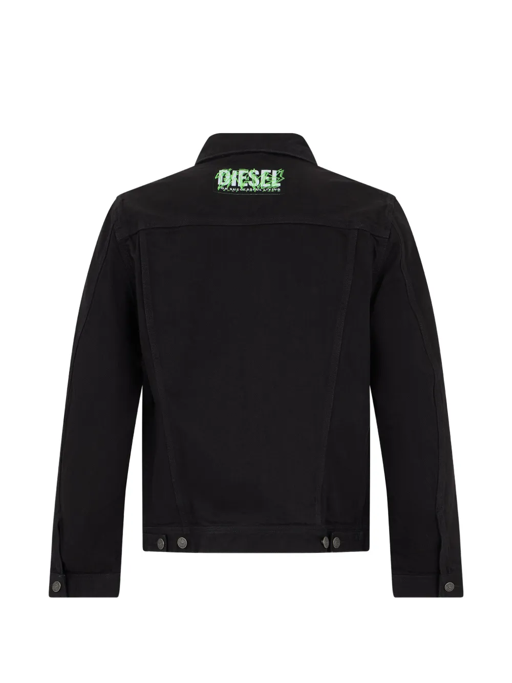 Diesel logo-patch denim jacket Zwart