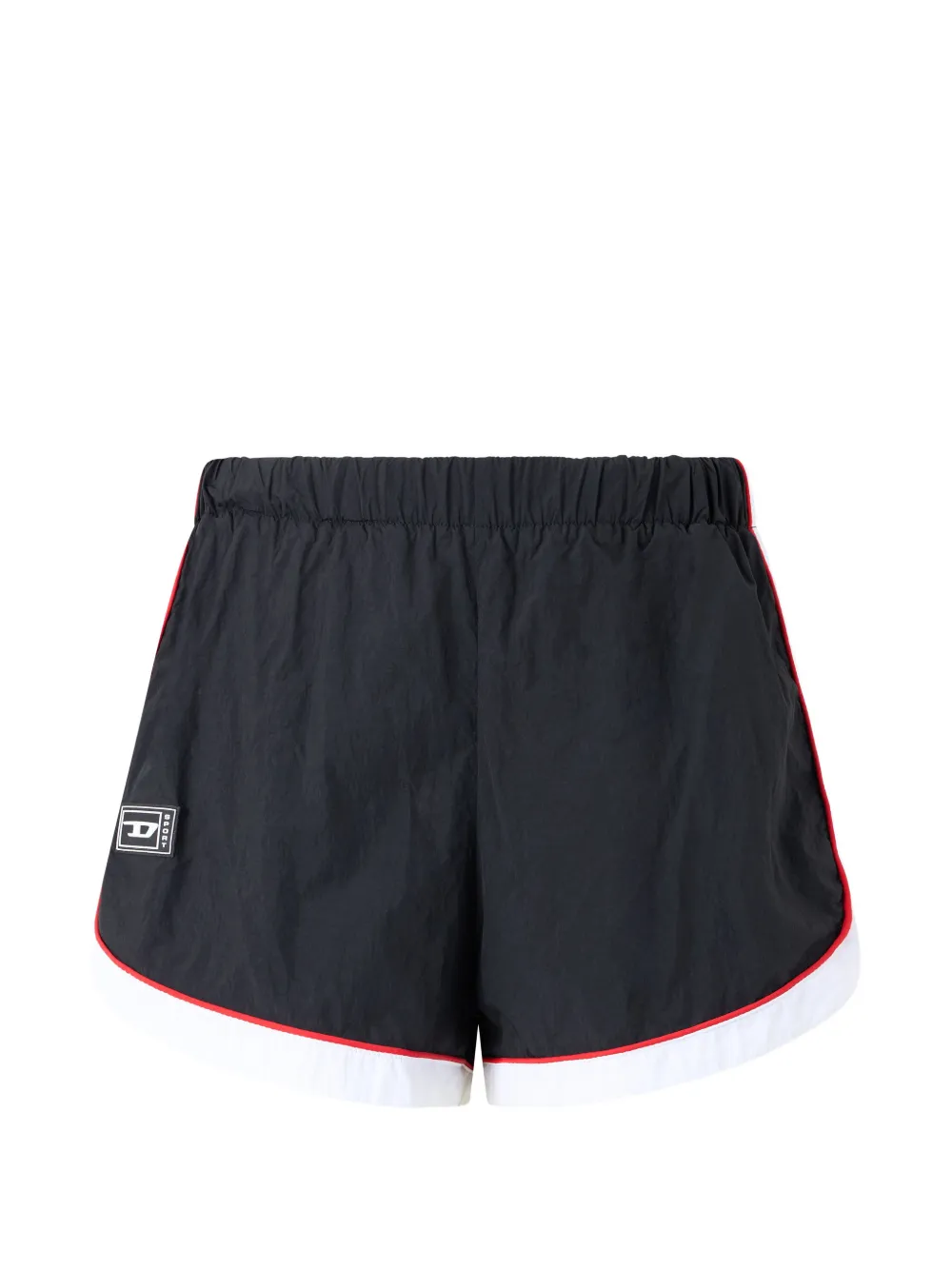 Diesel elasticated-waistband logo-patch shorts Zwart