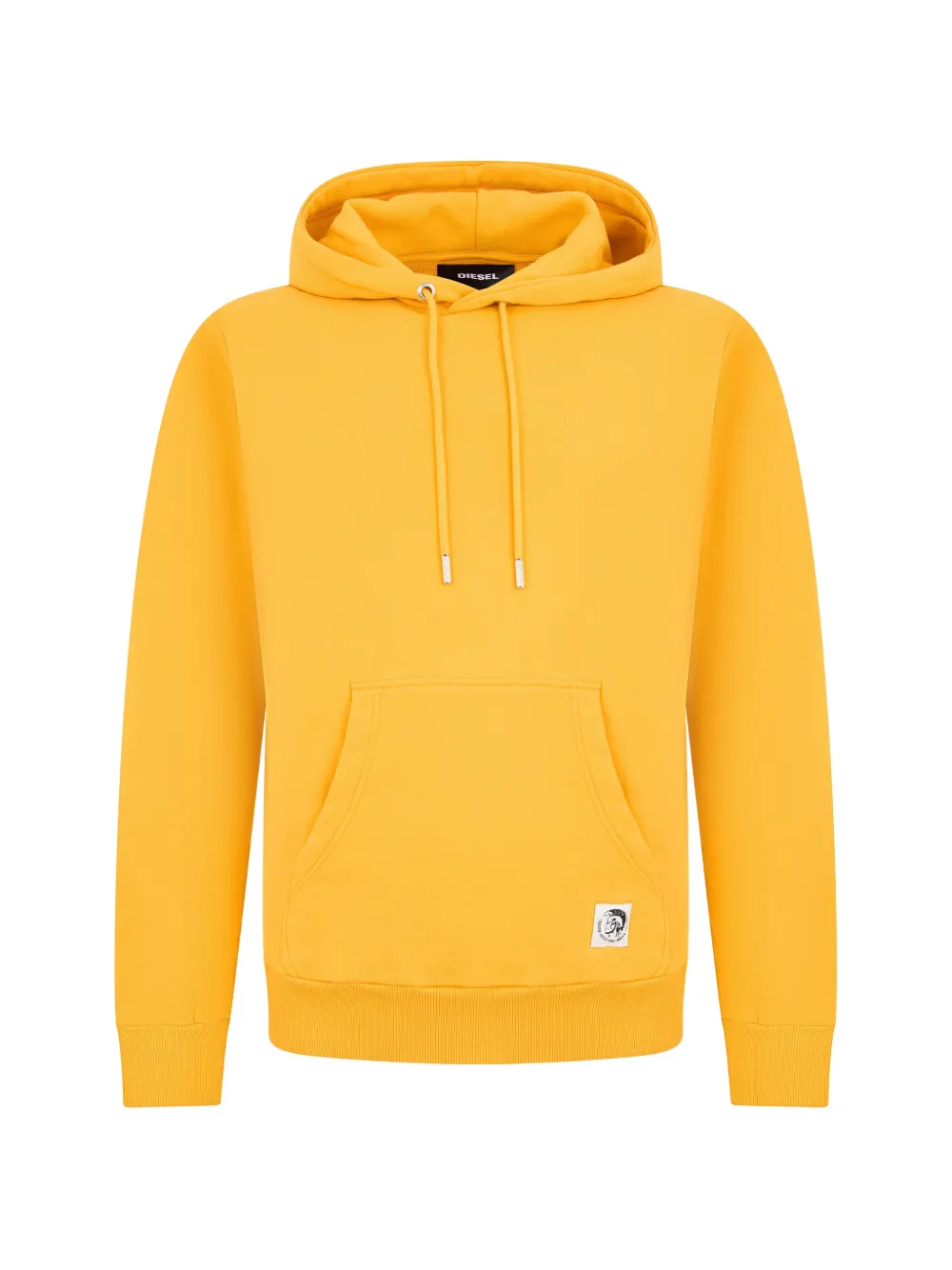 Diesel logo-patch drawstring hoodie Geel