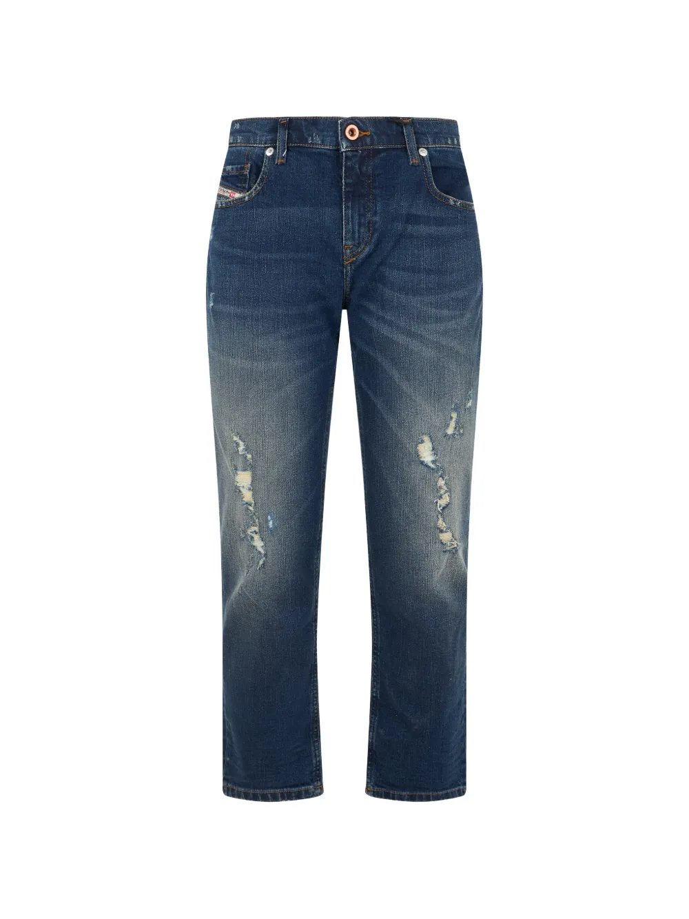 Diesel distressed frayed jeans Blauw