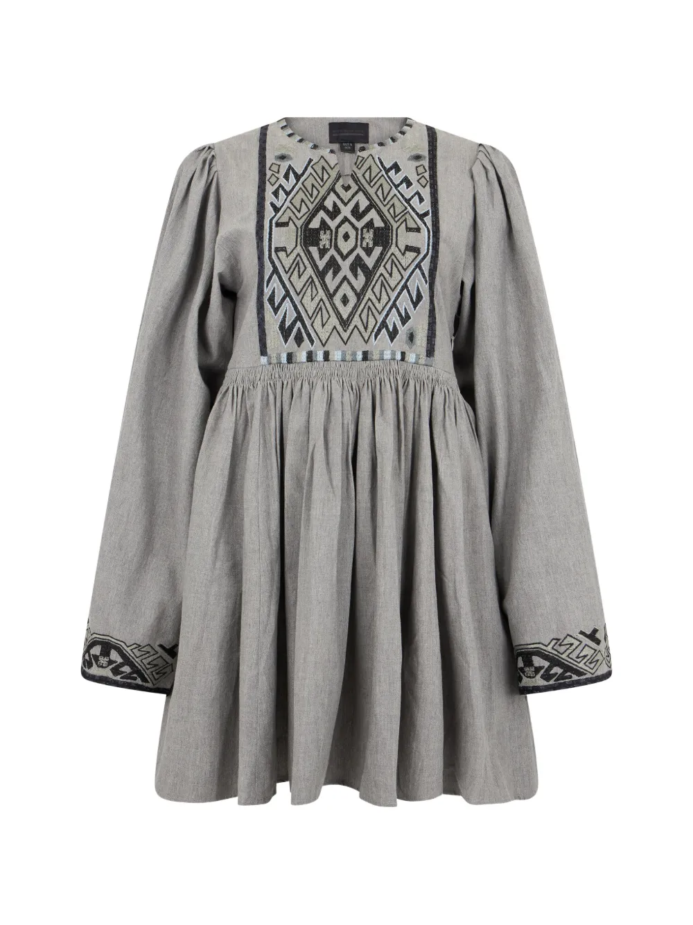 Diesel embroidered long-sleeve dress Grijs