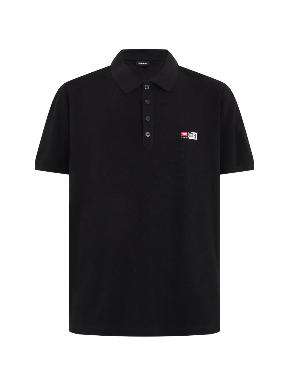 Diesel logo-patch short-sleeve polo shirt - Nero