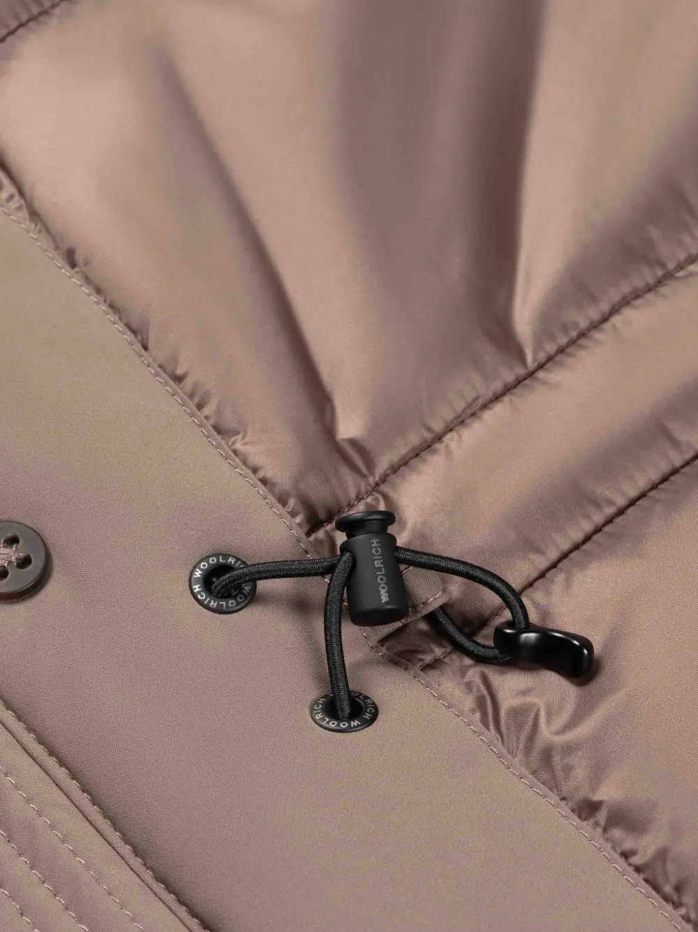 Woolrich hooded button-up coat Beige