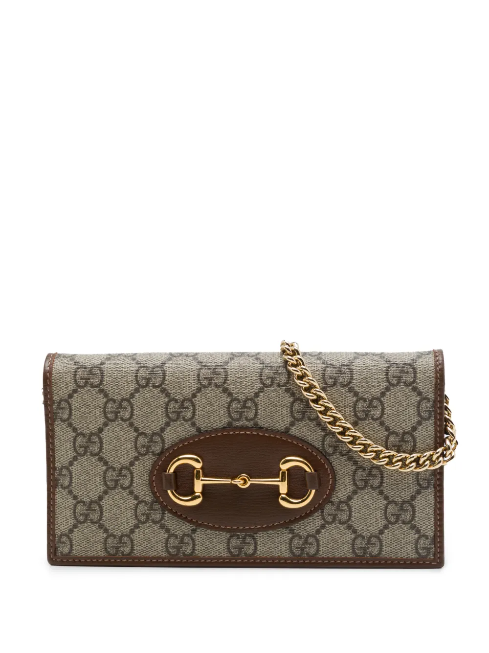 Gucci Pre-Owned 2000-2015 GG Supreme Horsebit 1955 Wallet On Chain crossbody bag - Toni neutri