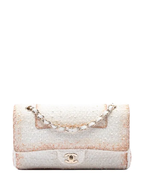 CHANEL Pre-Owned 2019 Medium Classic Metallic Tweed Double Flap shoulder bag