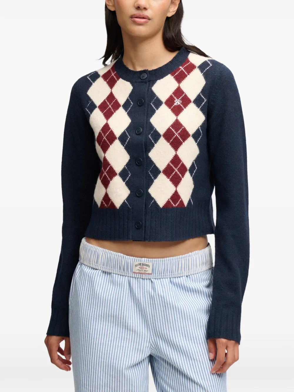 Superdry Argyle cardigan - Blu