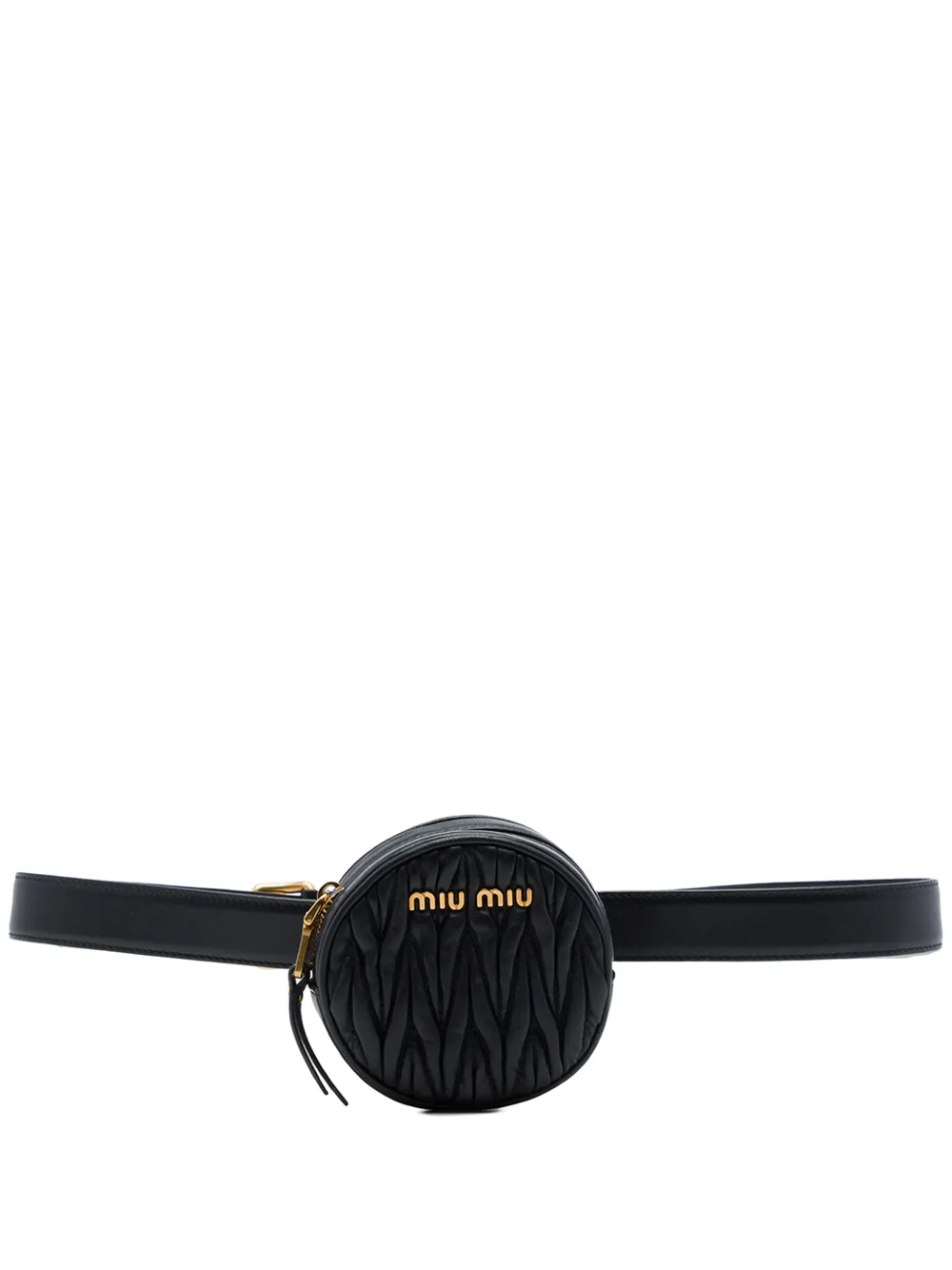 Miu Miu Pre-Owned 1993-2000 Matelasse Nappa Round belt bag - Nero