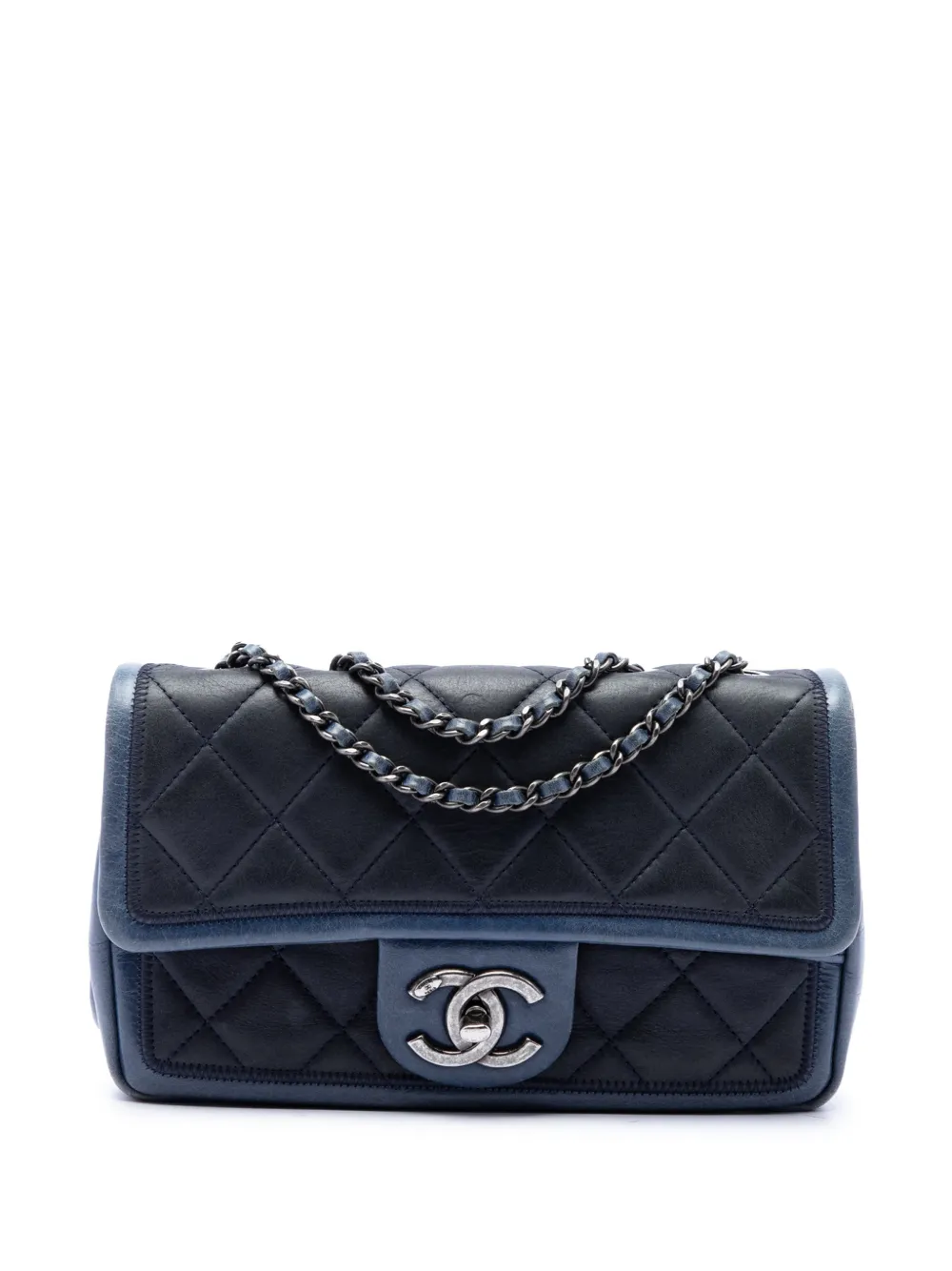 CHANEL Pre-Owned 2014-2015 Mini Bicolor Lambskin Graphic Flap shoulder bag - Nero