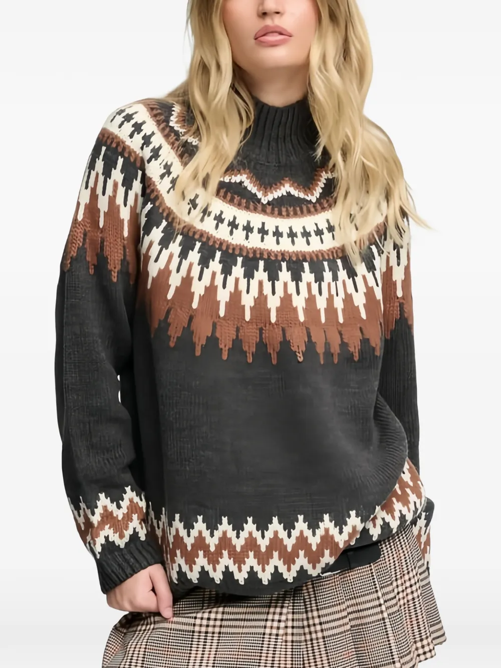 Superdry Fairisle high-neck sweater - Grigio