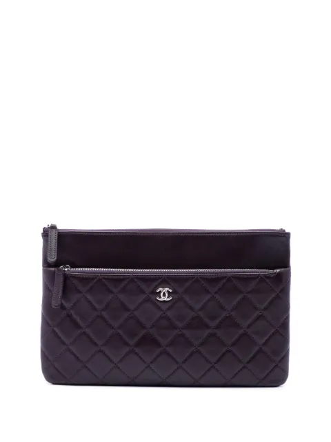 CHANEL Pre-Owned bolsa de mano Double Zip de piel de cordero capitonada con logo CC 2020