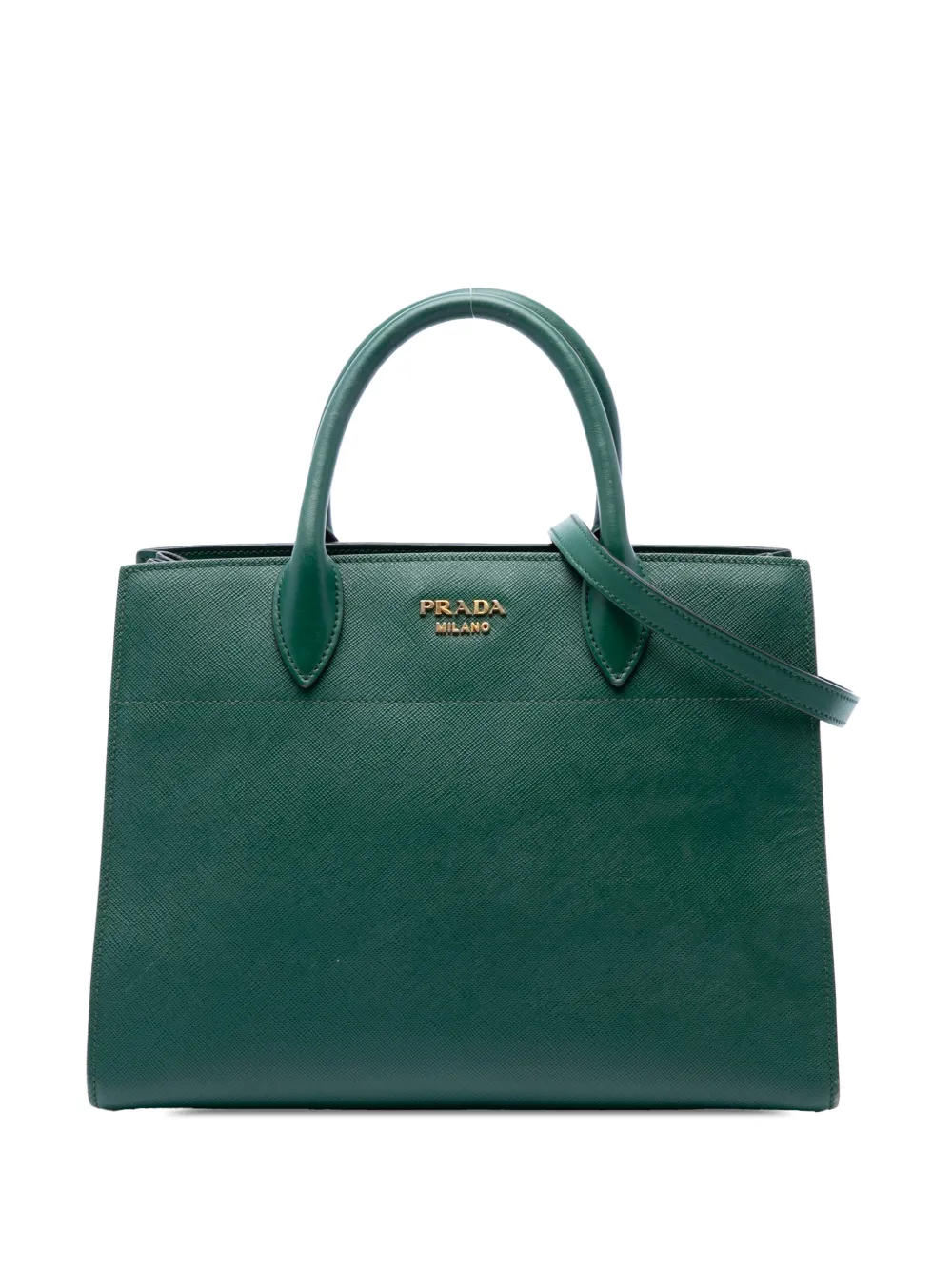 Prada Pre-Owned 2013-2026 Saffiano Bibliotheque satchel - Green