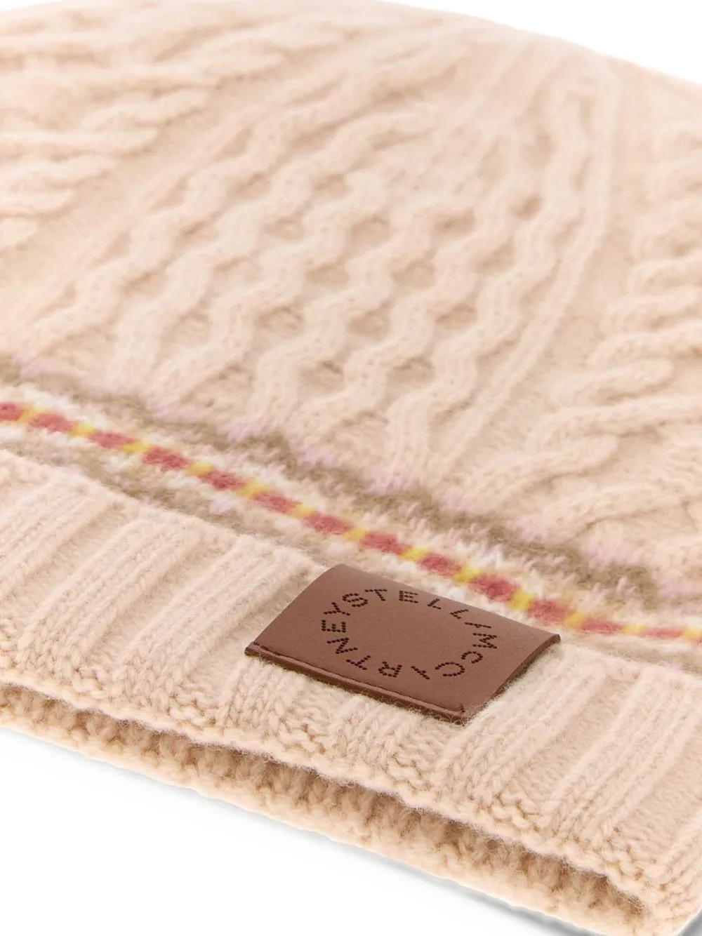 Stella McCartney Fair Isle knitted beanie Wit
