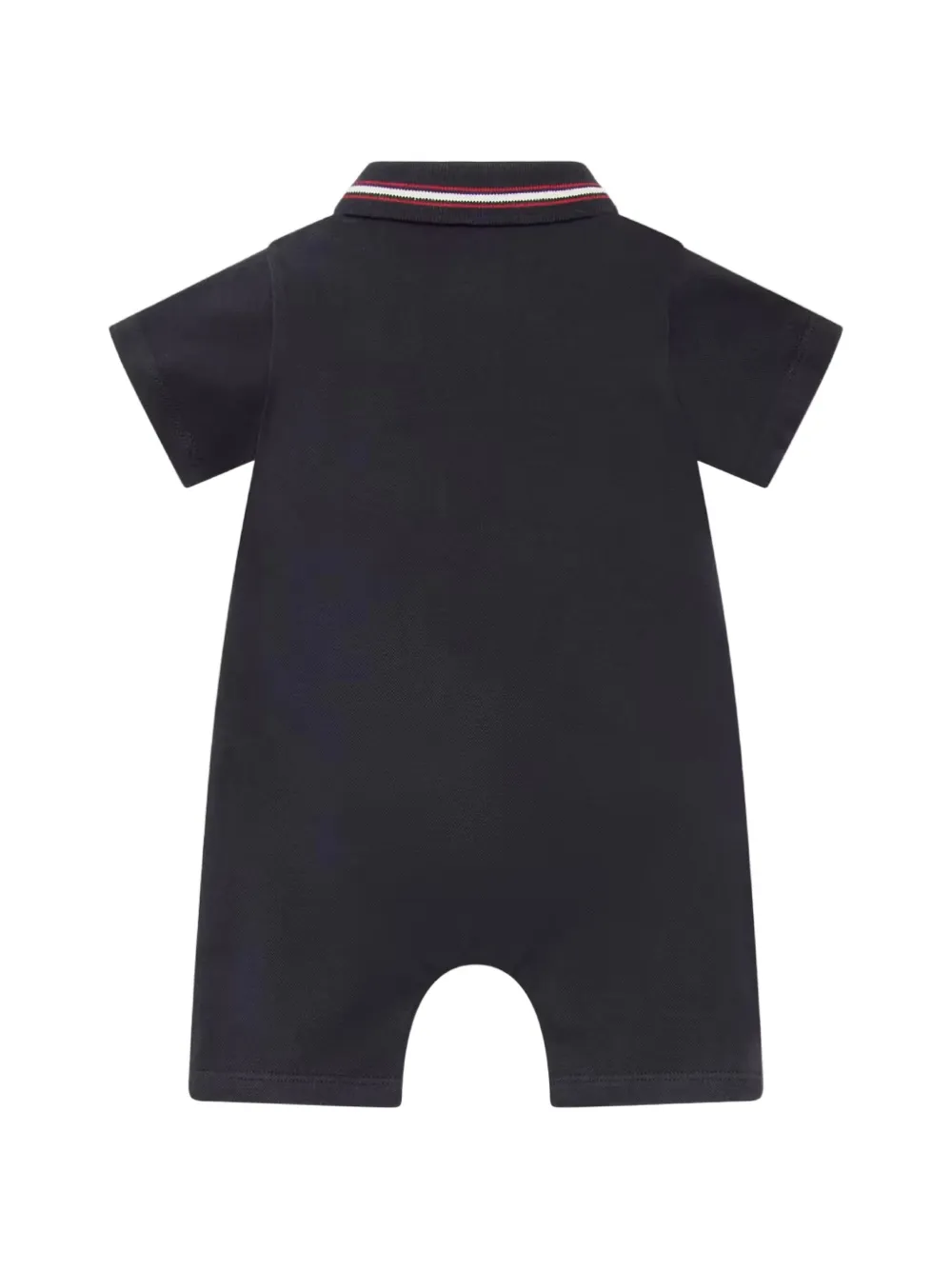 Moncler Enfant tricolour-trim piqué romper Blauw