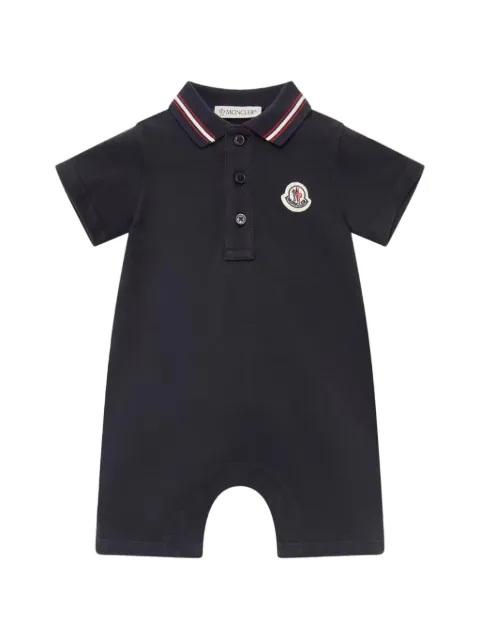 Moncler Enfant tricolour-trim piqué romper