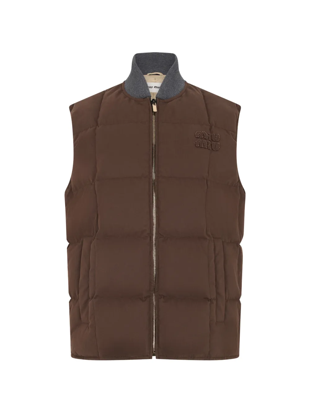Miu gabardine down vest Bruin