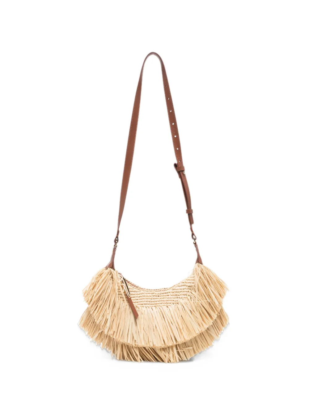 ZIMMERMANN fringed raffia shoulder bag - Toni neutri