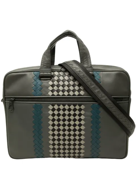 Bottega Veneta Pre-Owned 2012-2026 Intrecciato Trimmed Leather Briefcase business bag