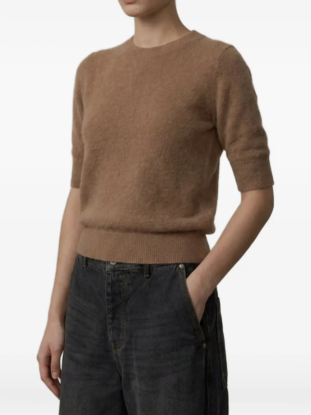 HERSKIND Therese brushed T-shirt Beige