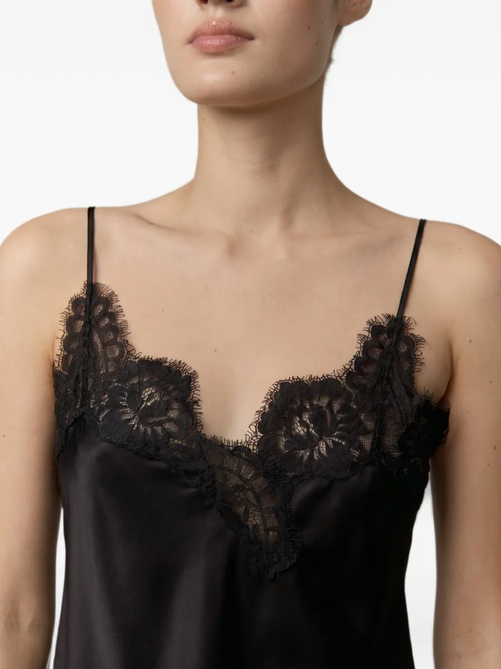 HERSKIND Little lace-trim top Zwart