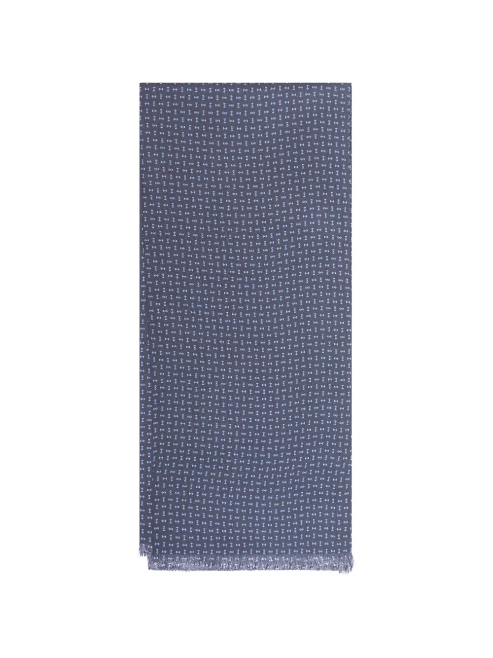 PERSONALITY geometric-print silk scarf - Blu