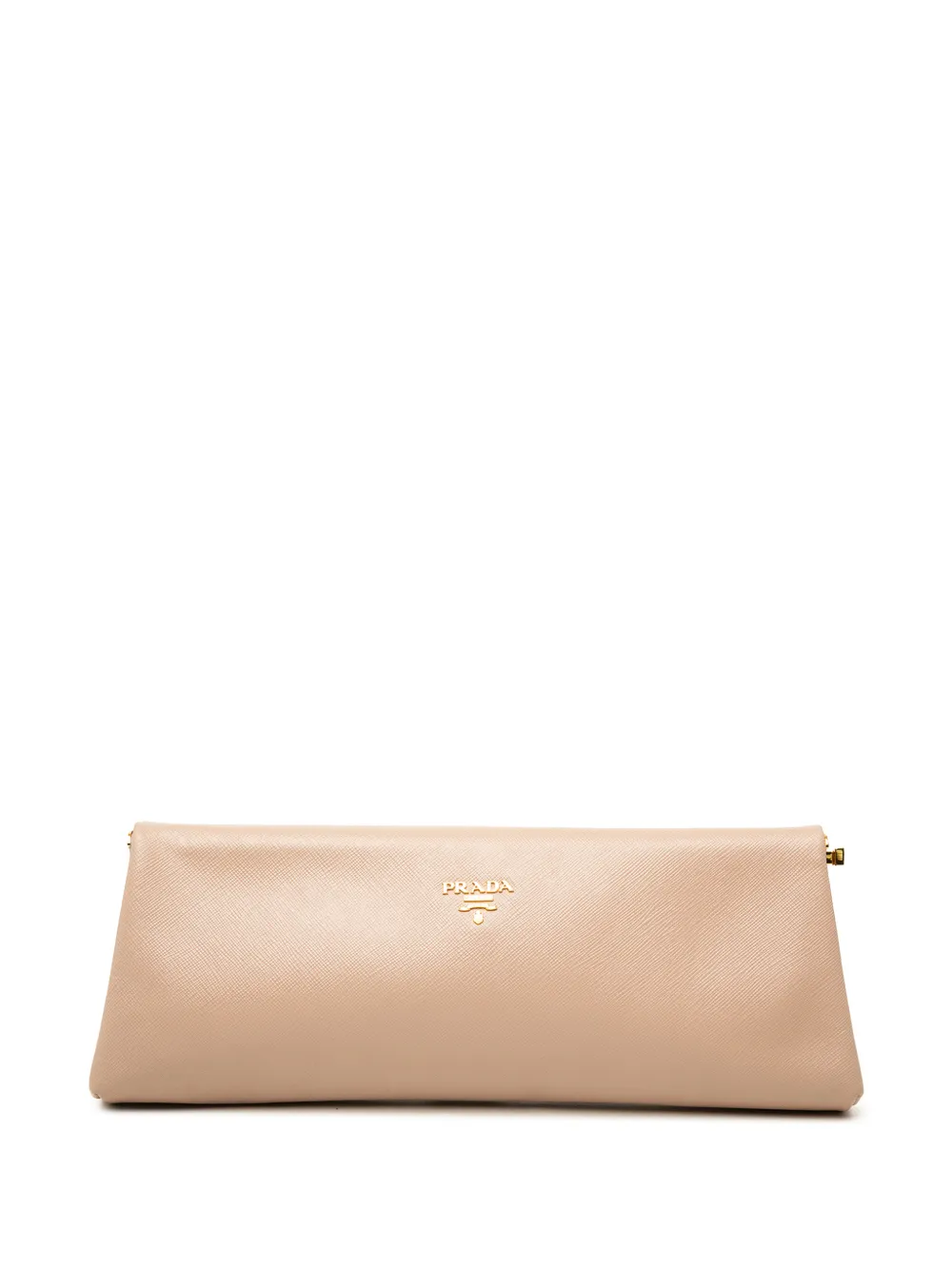 Prada Pre-Owned 2010-2026 Saffiano Lux East West Frame clutch bag - Neutrals
