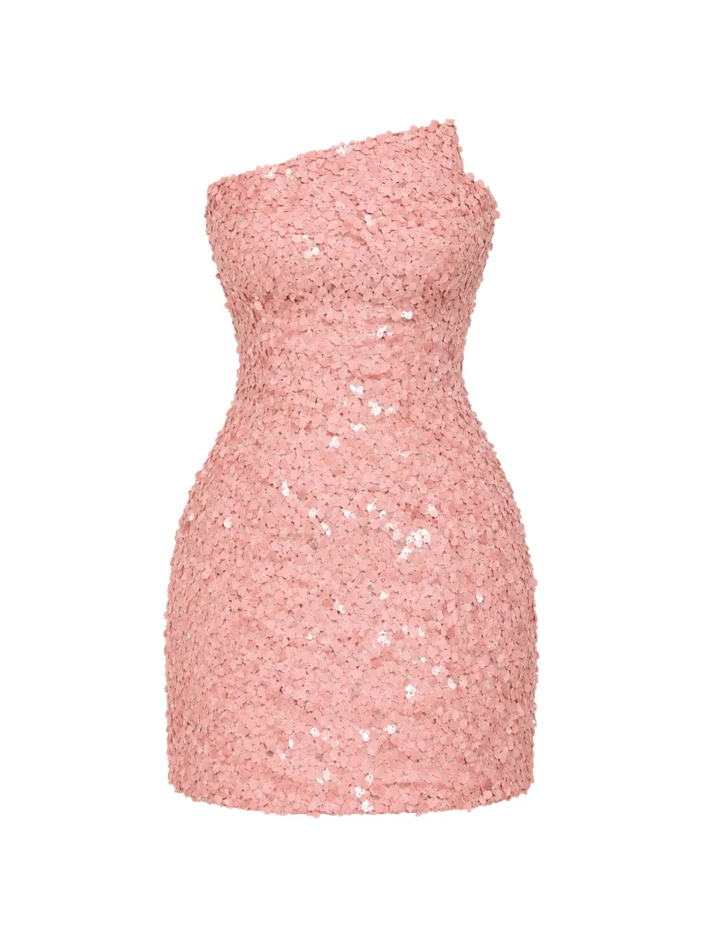 Rachel Gilbert Karter embellished asymmetric-neckline strapless A-line mini dress - Rose