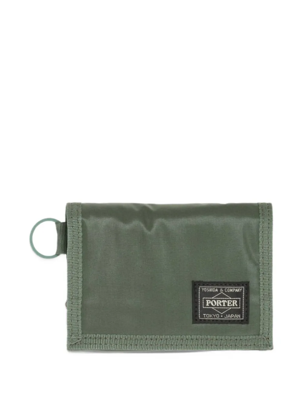 Porter-Yoshida & Co. Driedelige portemonnee met logo-patch Groen