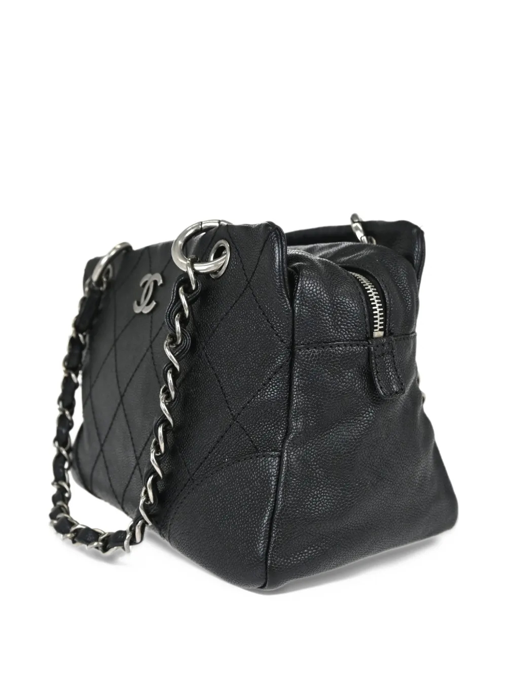 CHANEL Pre-Owned Wild Stitch chain tote bag Zwart