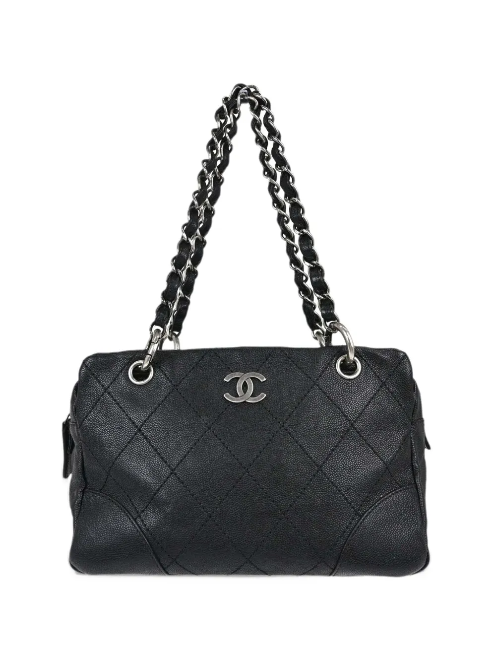 CHANEL Pre-Owned Wild Stitch chain tote bag Zwart