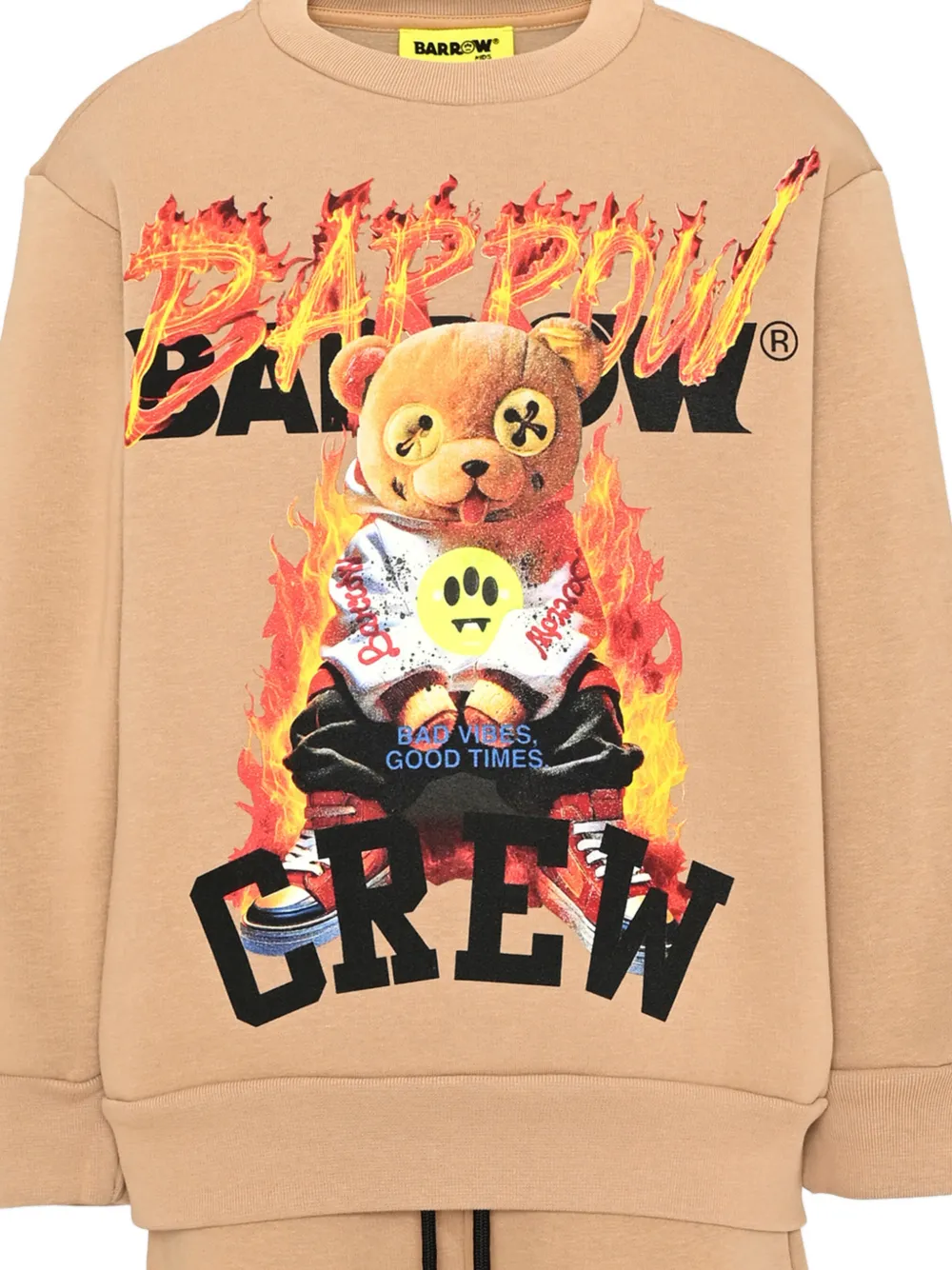 Barrow kids graphic-print tracksuit Beige