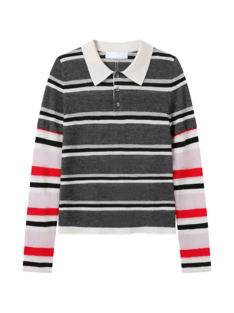 CUDDLEUP striped cashmere polo sweater