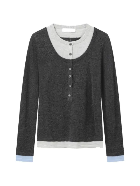 CUDDLEUP faux-layered knitted top