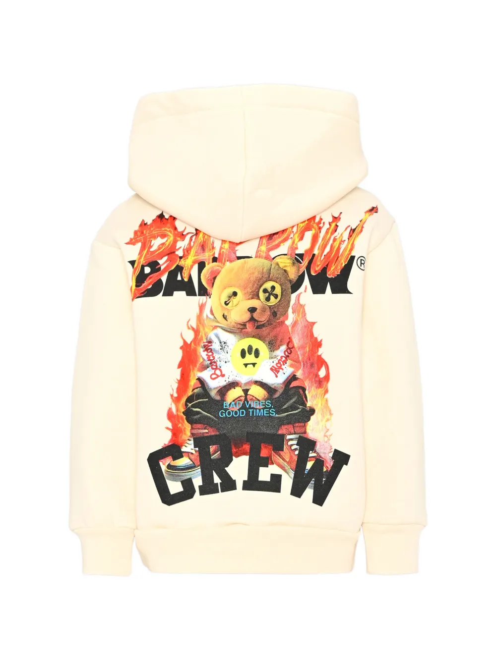 Barrow kids logo-print graphic-back hoodie Beige