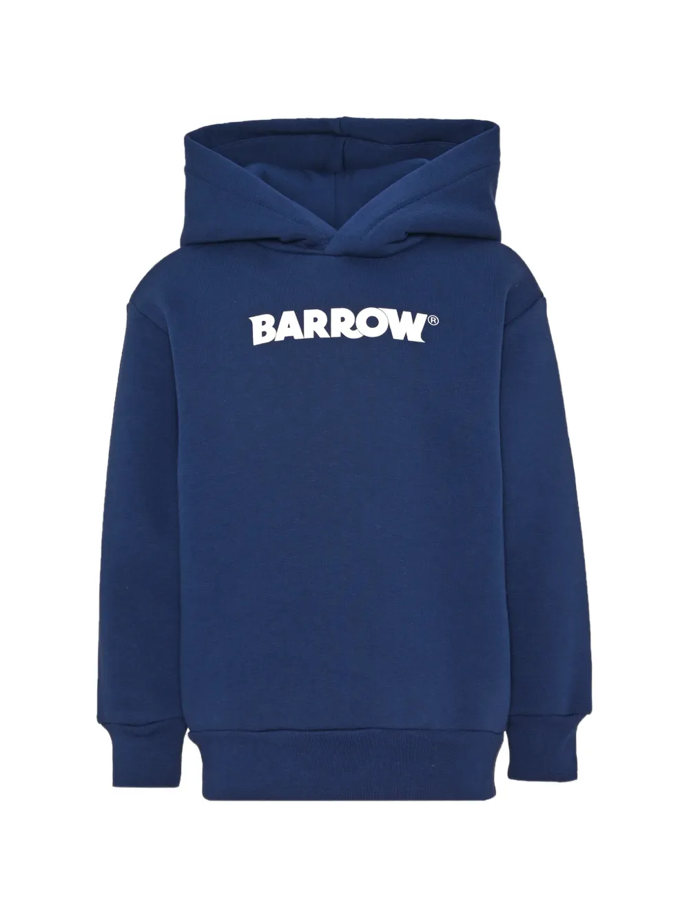 Barrow kids logo-print teddy-bear-print hoodie - Blu