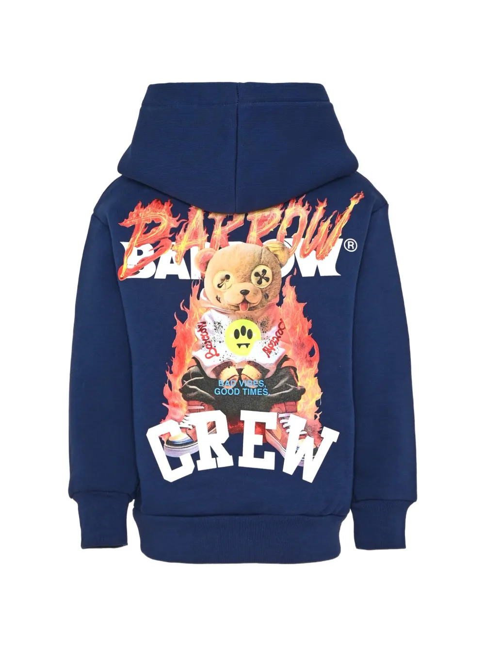 Barrow kids logo-print teddy-bear-print hoodie Blauw