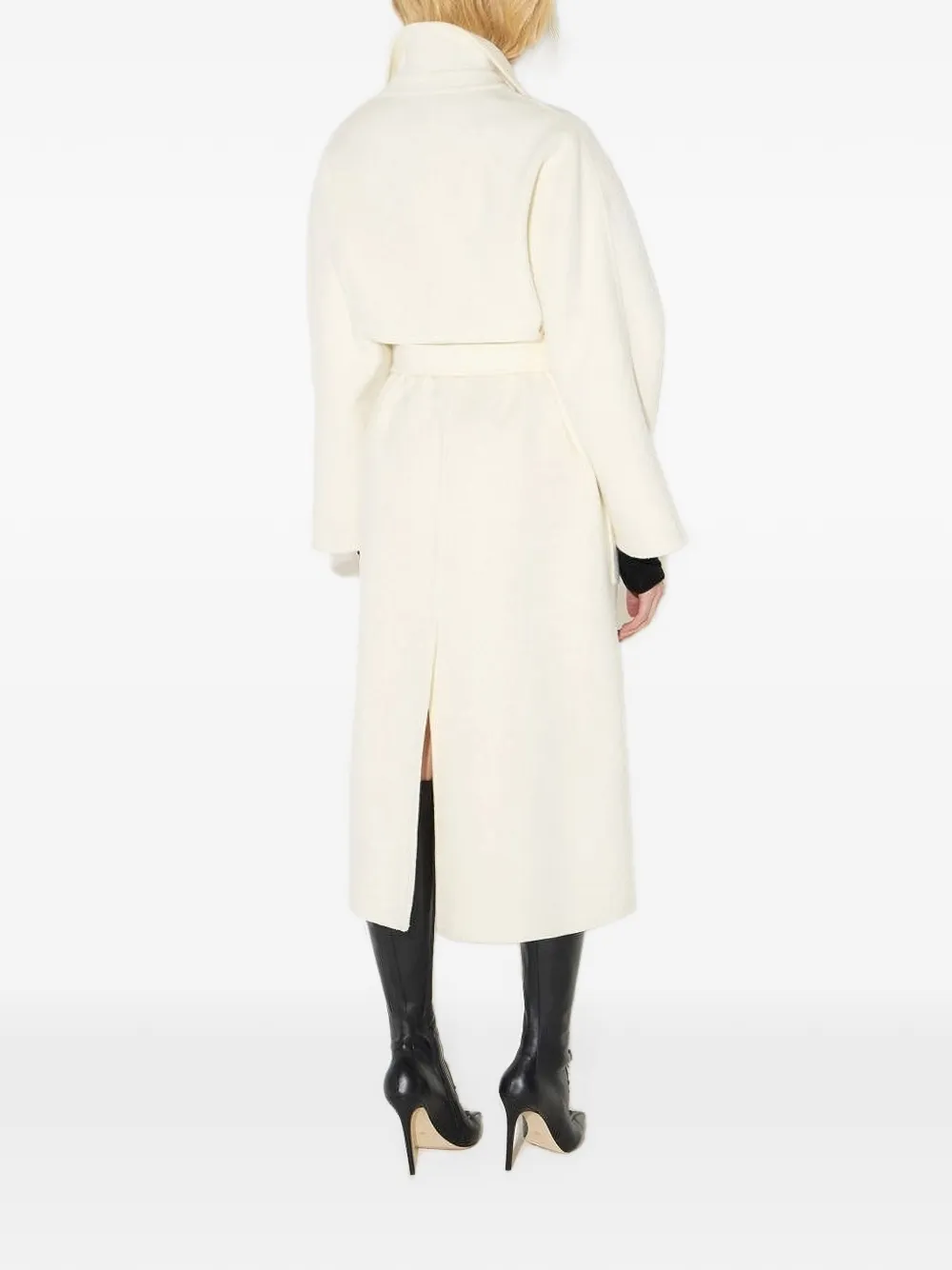 Elisabetta Franchi coat in wool double-cloth Beige