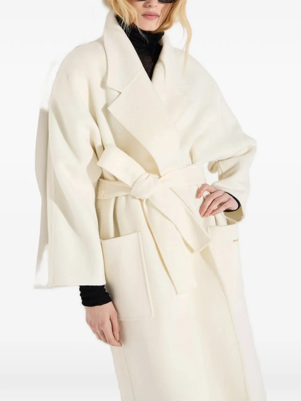 Elisabetta Franchi coat in wool double-cloth - Neutrals