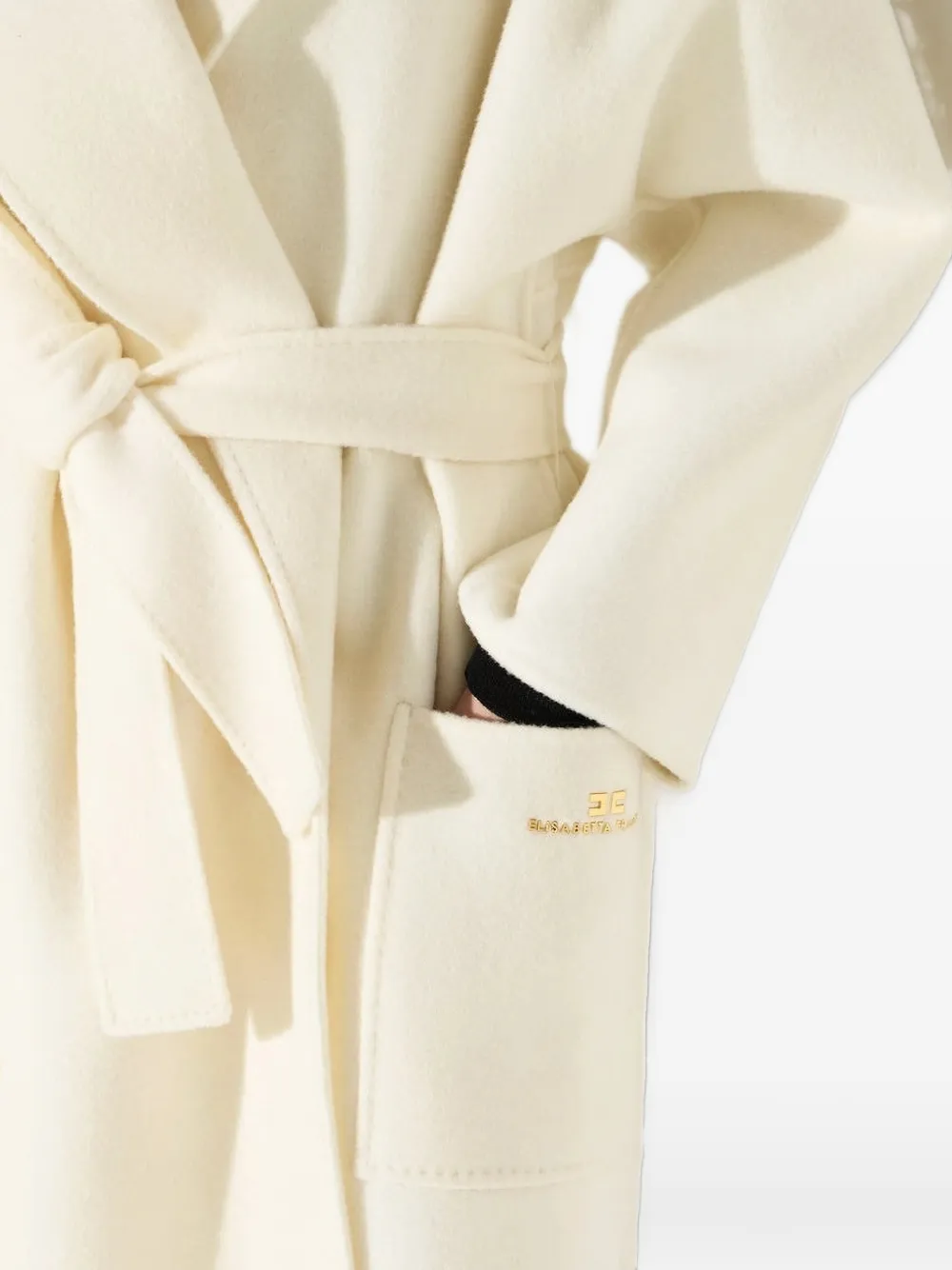 Elisabetta Franchi coat in wool double-cloth Beige