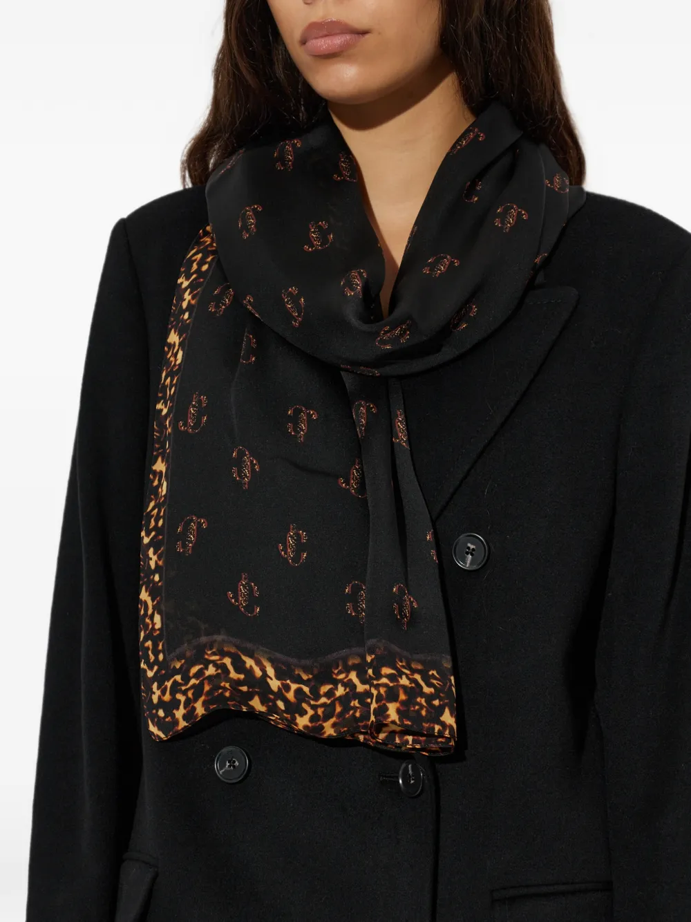 Jimmy Choo silk scarf Zwart