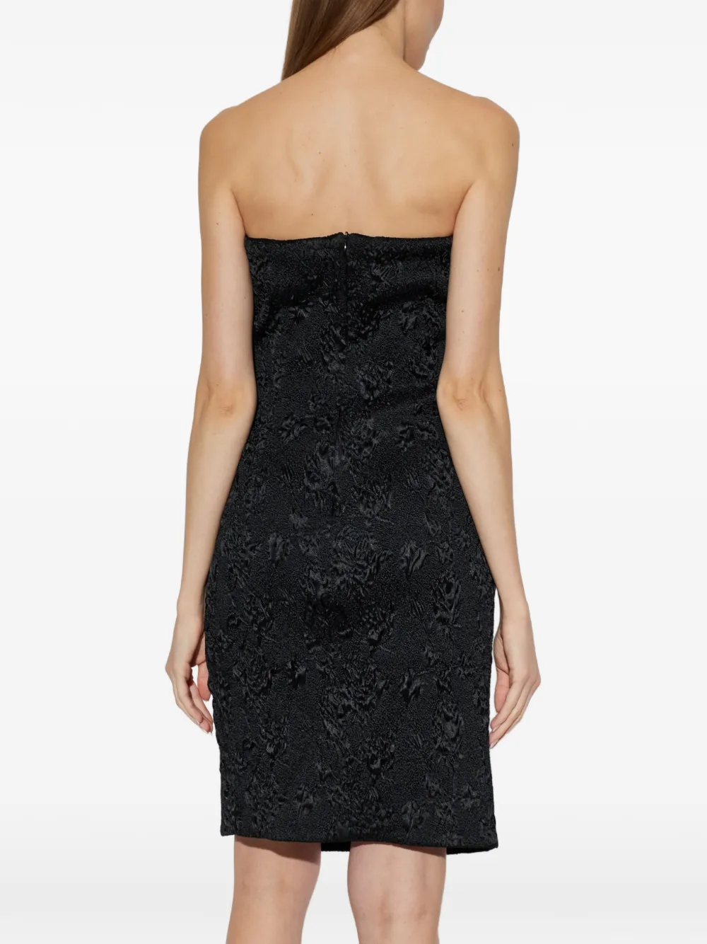 Balmain draped ruched-detail dress Zwart