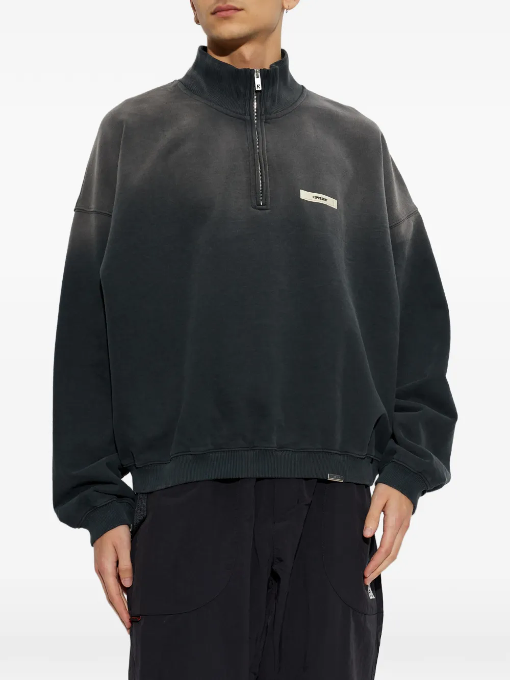 Represent vintage-effect long-sleeve sweatshirt Zwart