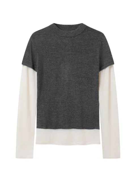 CUDDLEUP layered-design cashmere top
