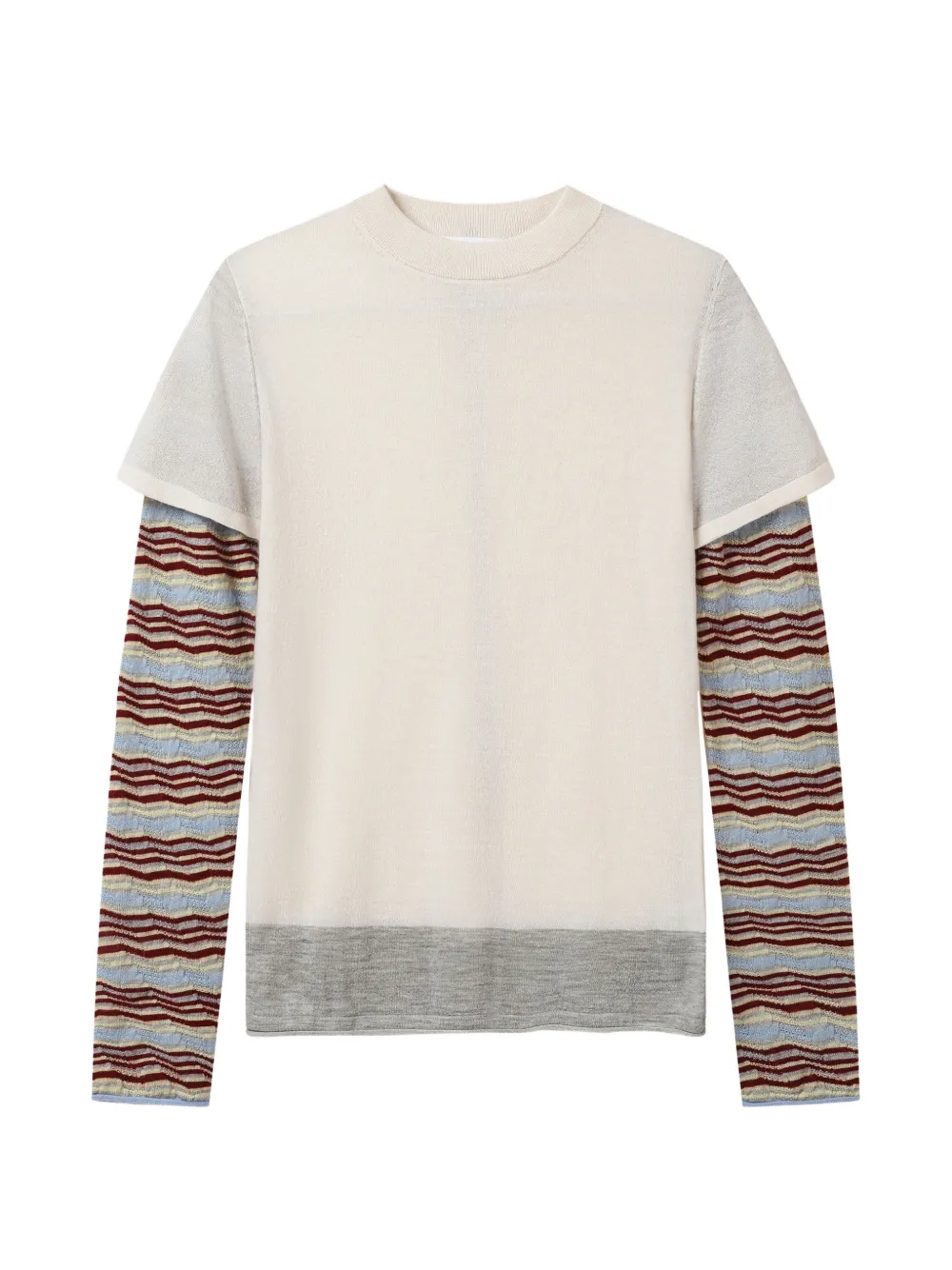 CUDDLEUP striped faux-layered sweater - Toni neutri