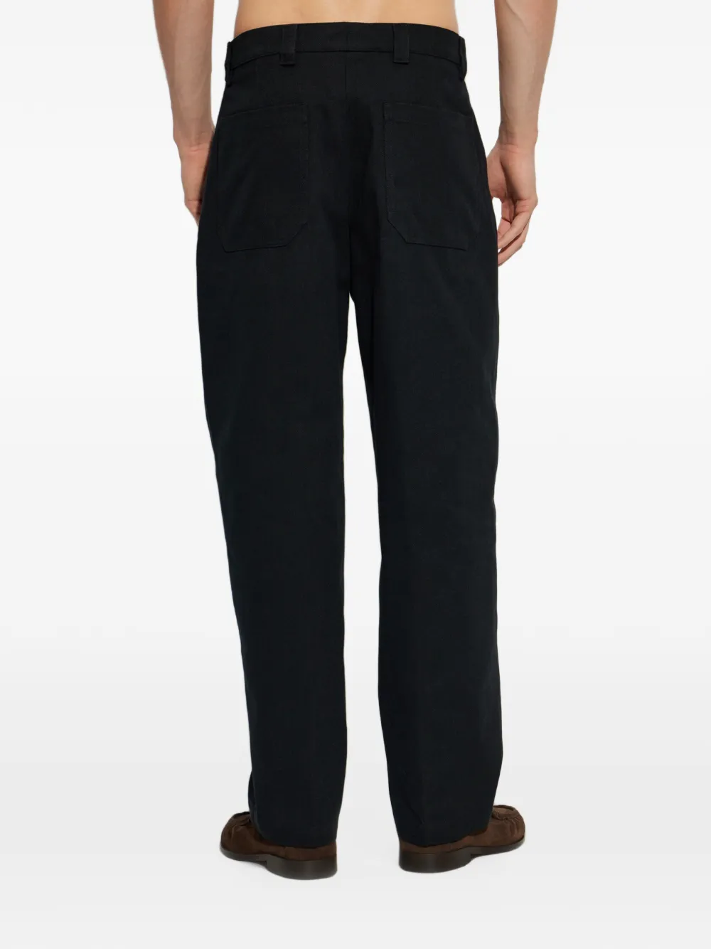 PS Paul Smith belt-loop barrel-leg chino trousers Zwart