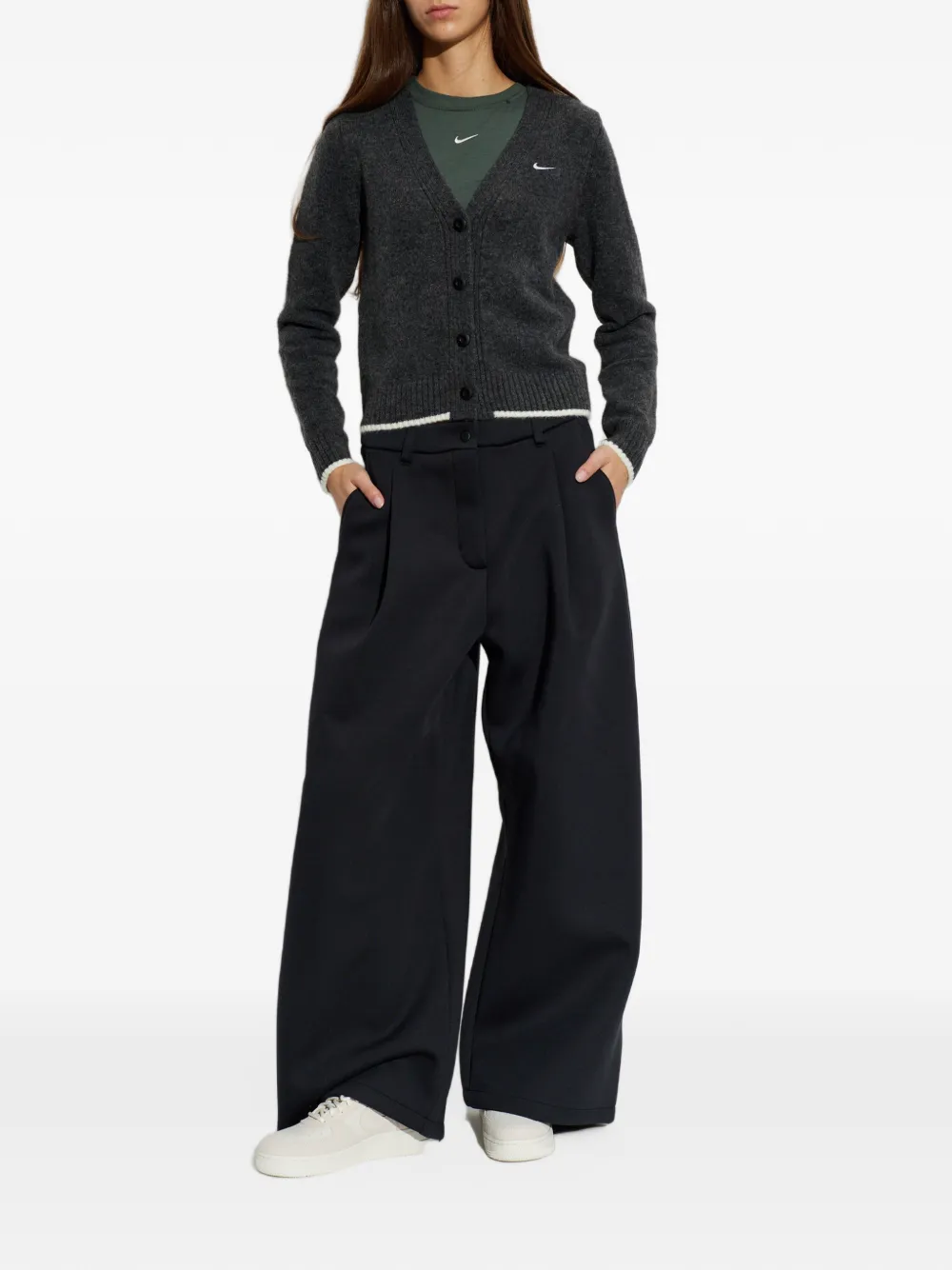 Nike Chill knit slim cardigan Zwart
