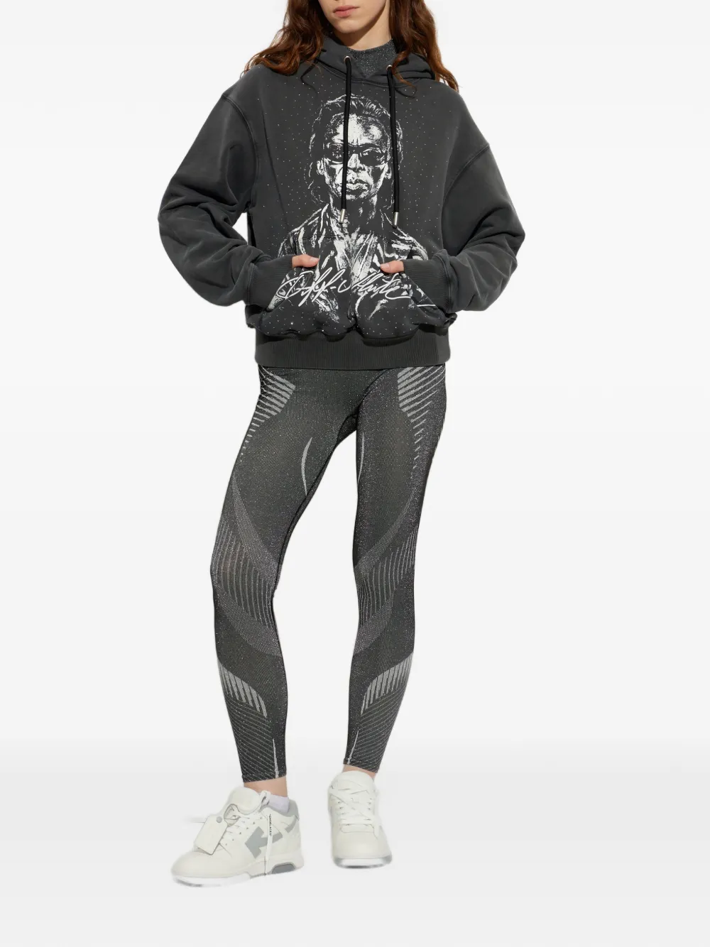 Off-White graphic-print hoodie Grijs