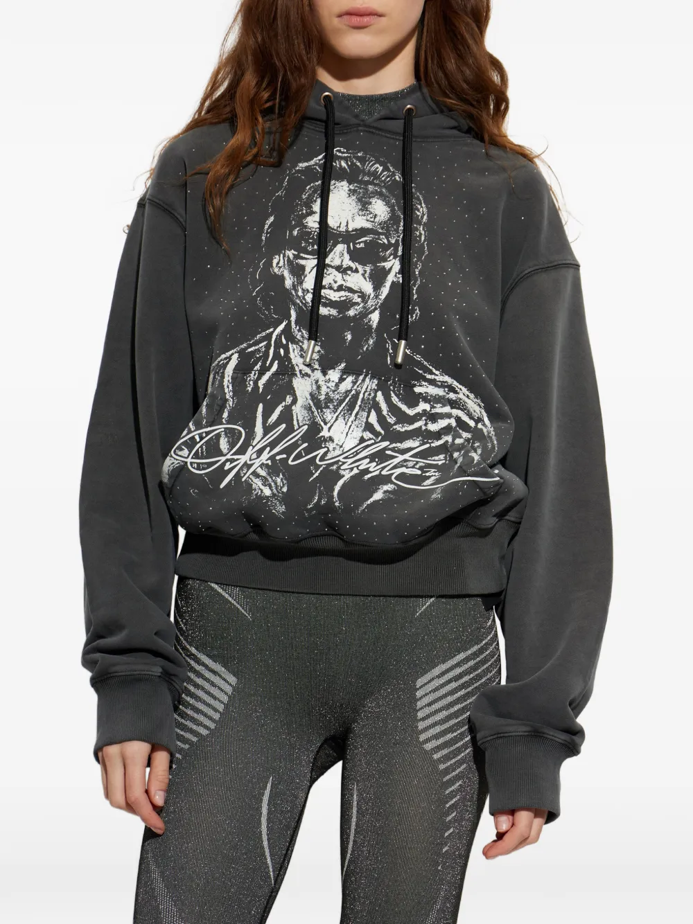 Off-White graphic-print hoodie Grijs