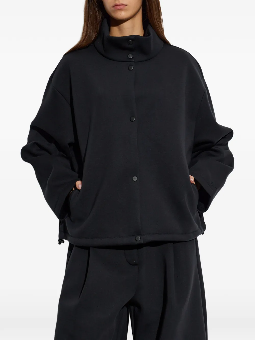 Nike Article Fleece oversized jacket Zwart